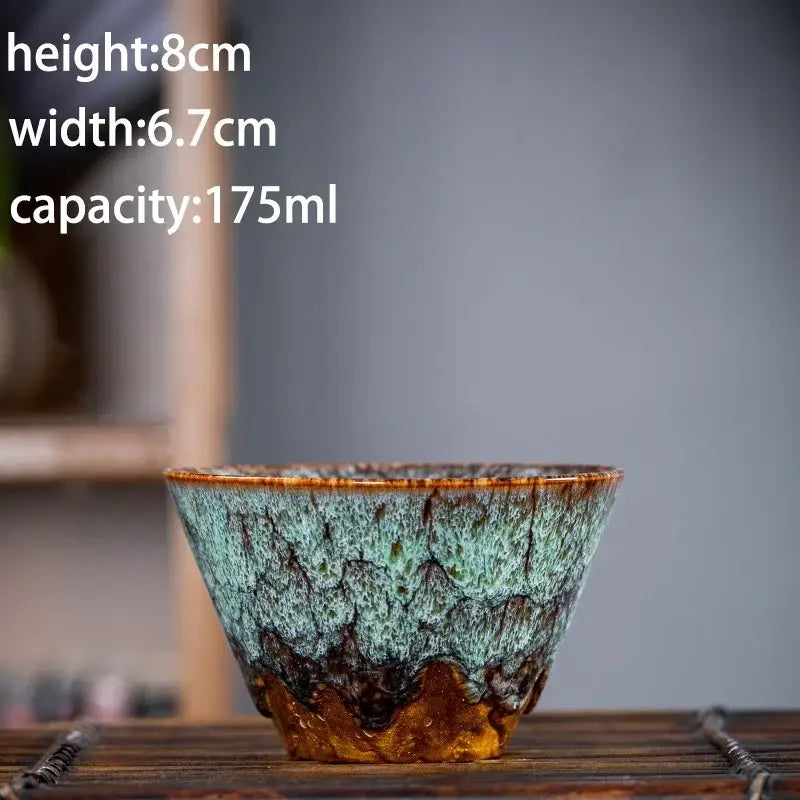 Multicolor Ceramic Tea Cups Handcrafted 175ml