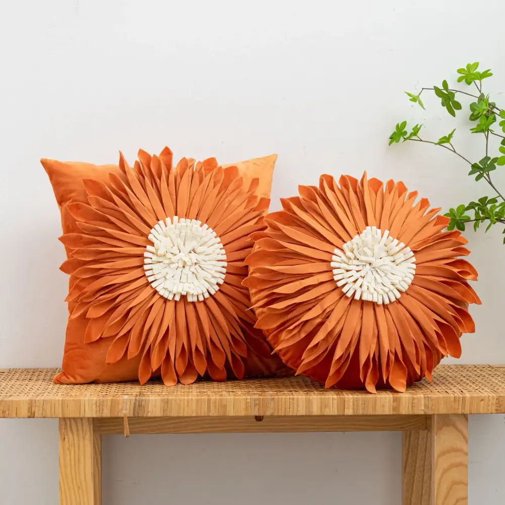 Velvet Chrysanthemum Cushion Cover