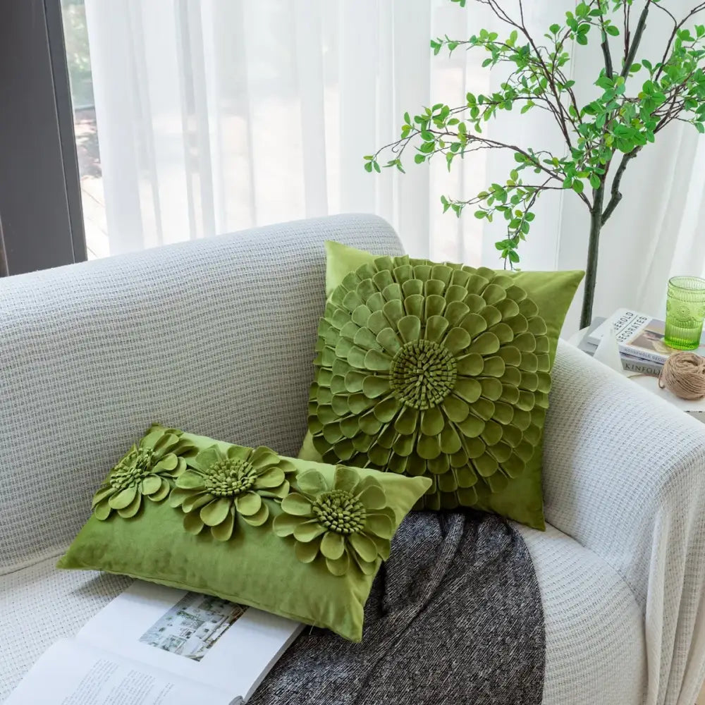 Velvet Chrysanthemum Cushion Cover
