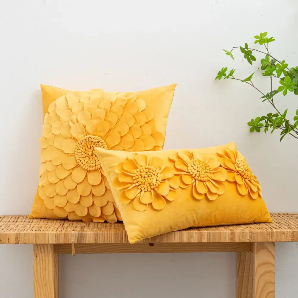 Velvet Chrysanthemum Cushion Cover