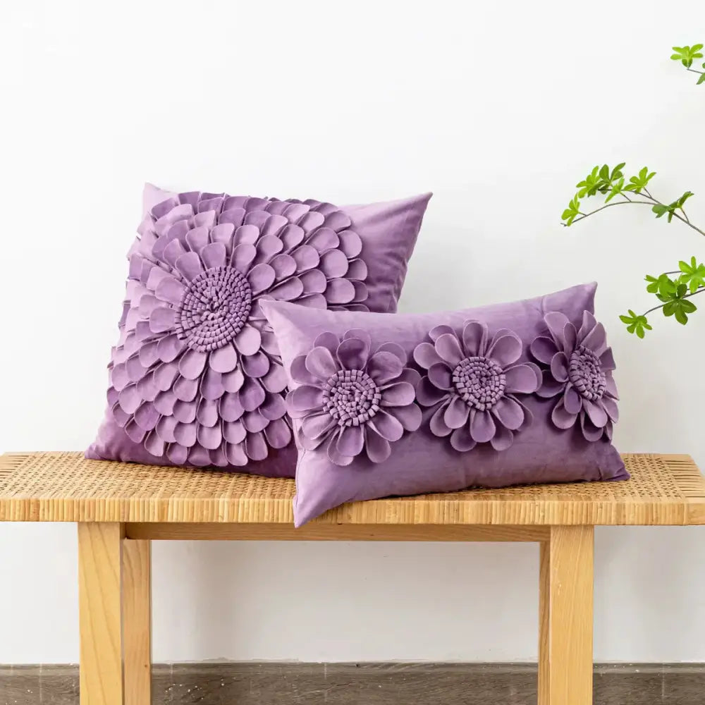 Velvet Chrysanthemum Cushion Cover
