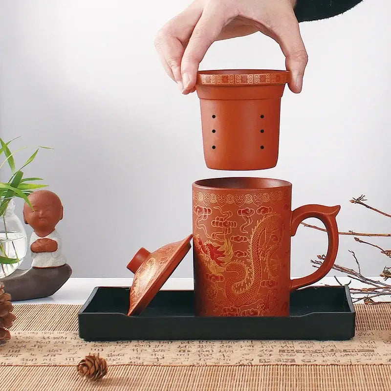 Dragon Purple Clay Mug Set