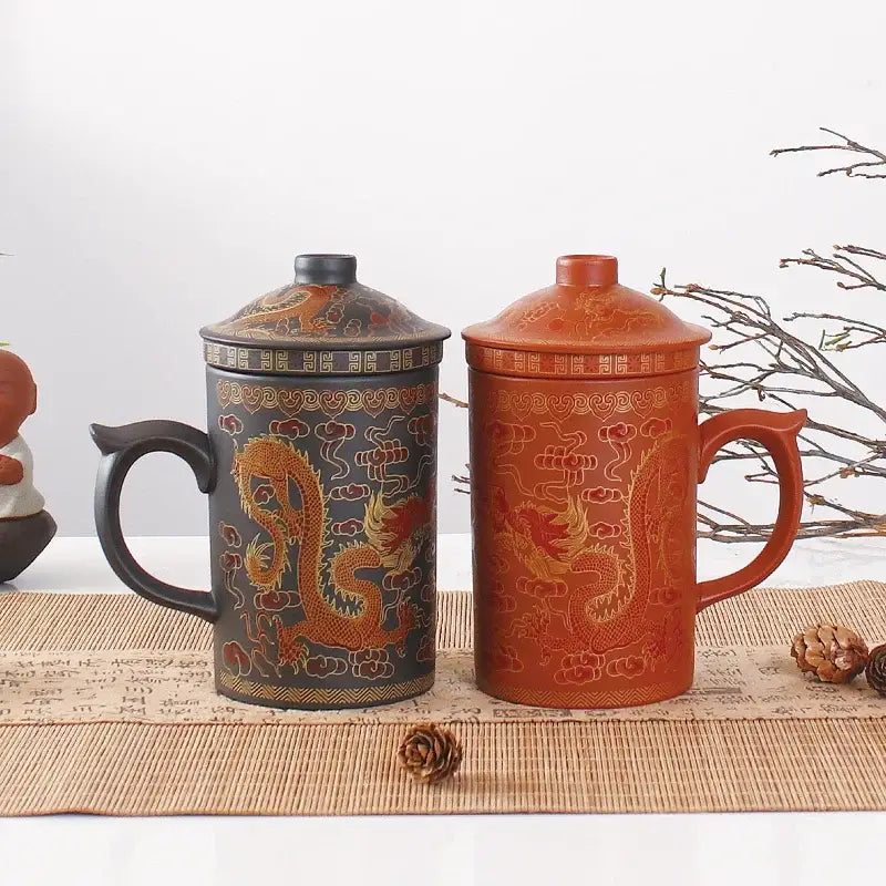 Dragon Purple Clay Mug Set