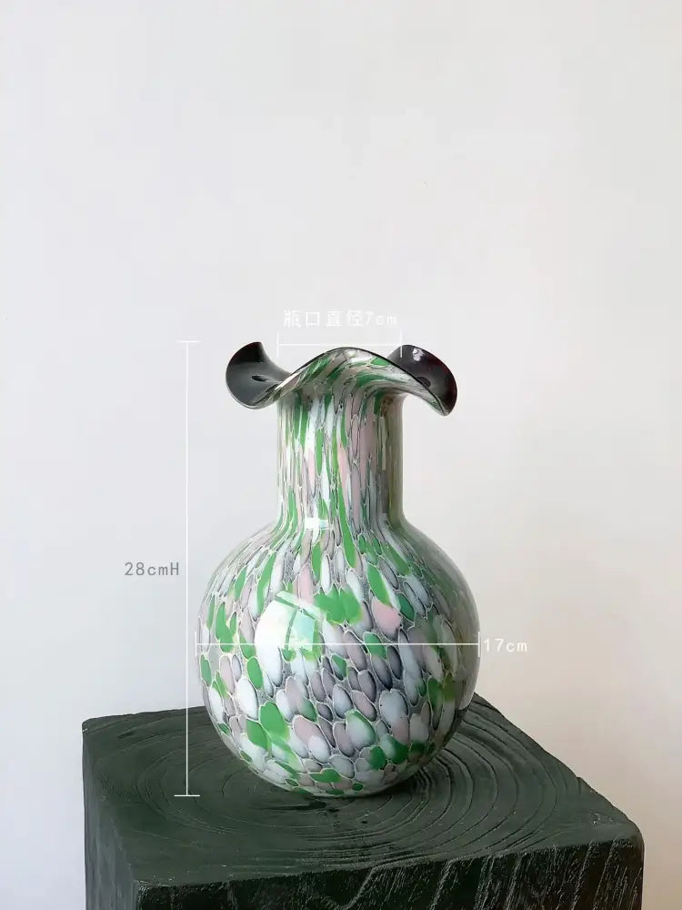Emerald Swirl Glass Vase