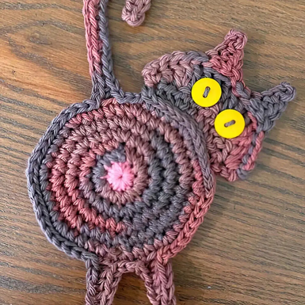 Gray Crocheted Cat Coasters