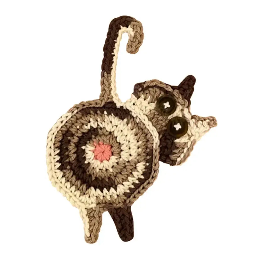 Gray Crocheted Cat Coasters