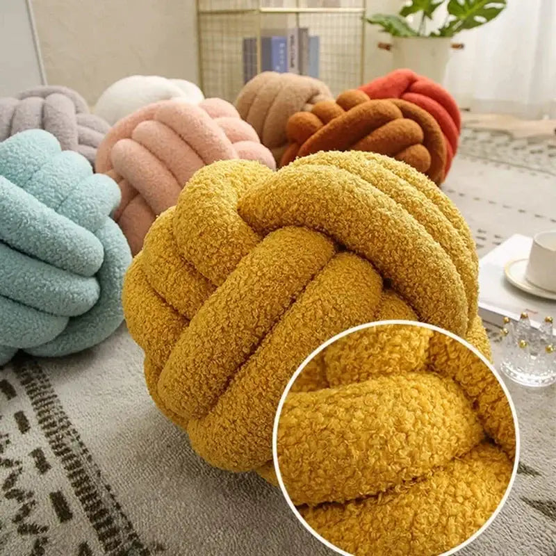 Knotted Boucle Plush Pillow
