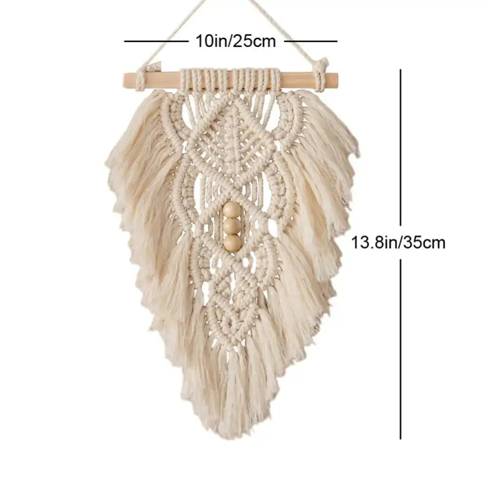 Olive Macrame Leaf Hanging