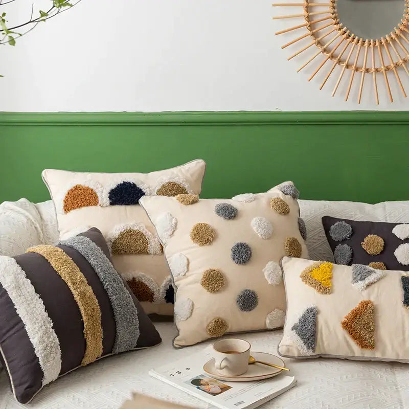 Cream Geometric Pillow Cover