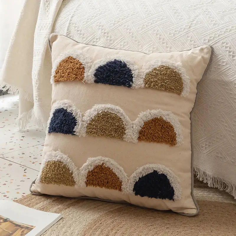 Cream Geometric Pillow Cover