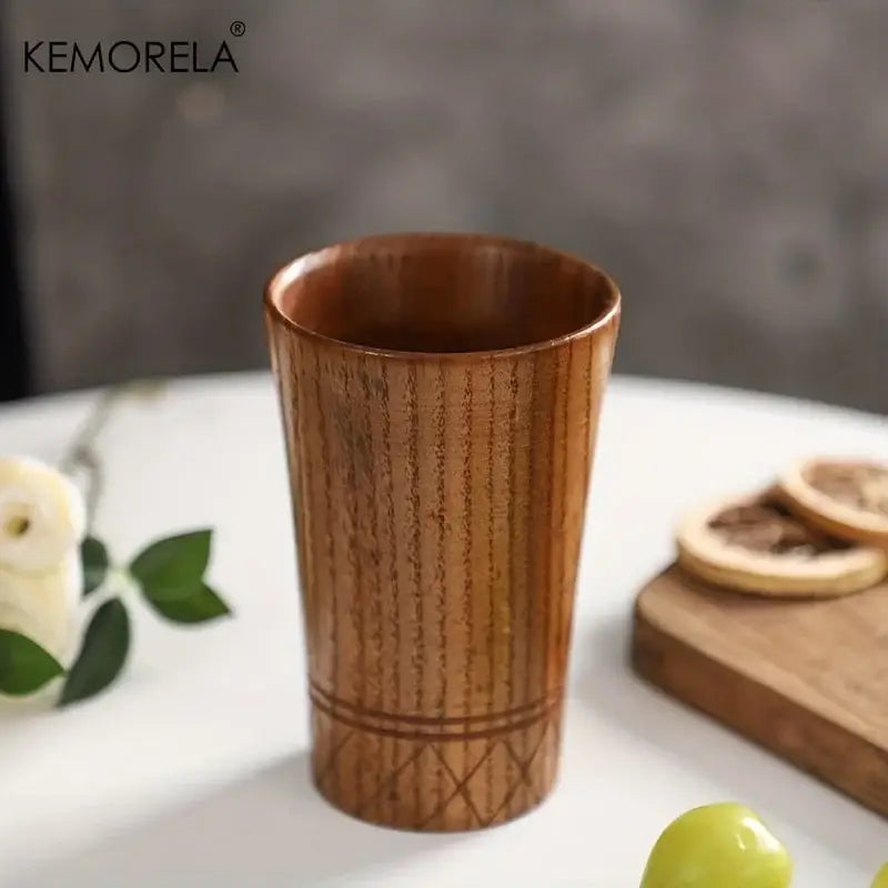 Brown Wooden Tea Cups