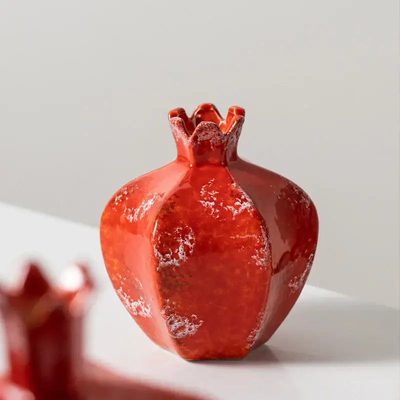 Red Ceramic Vase Set