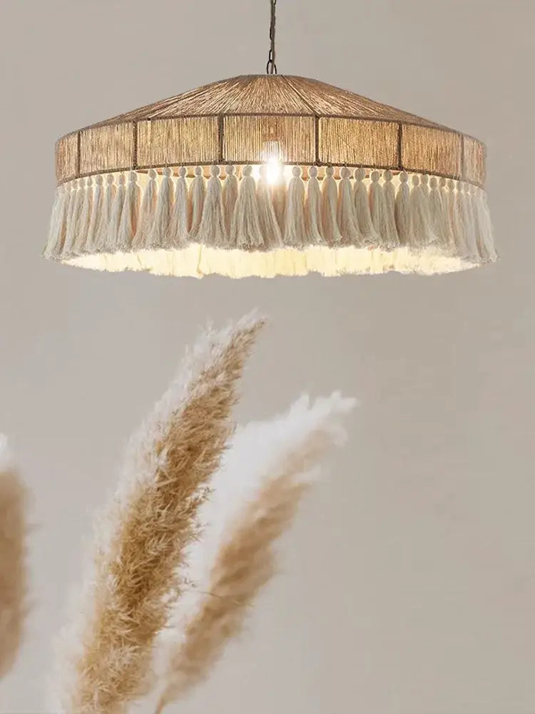 Rattan Tassel Pendant Light