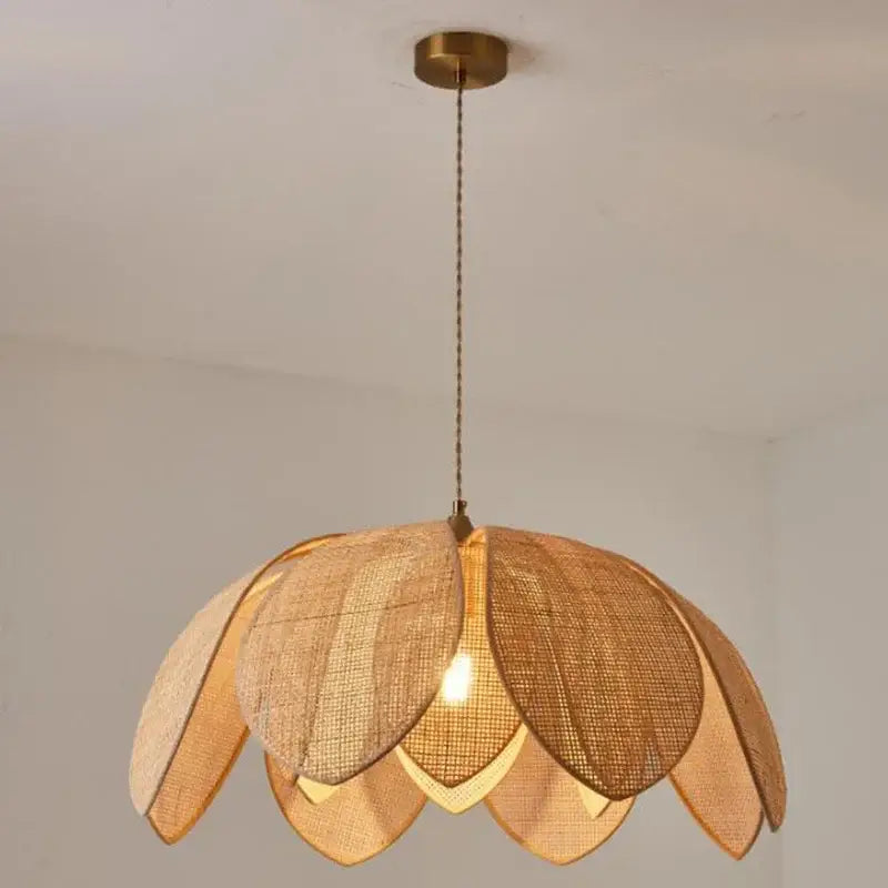 Rattan Petal Pendant Light