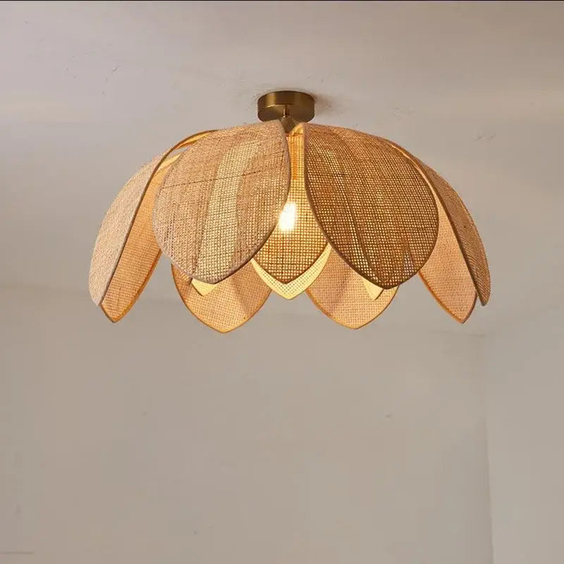 Rattan Petal Pendant Light