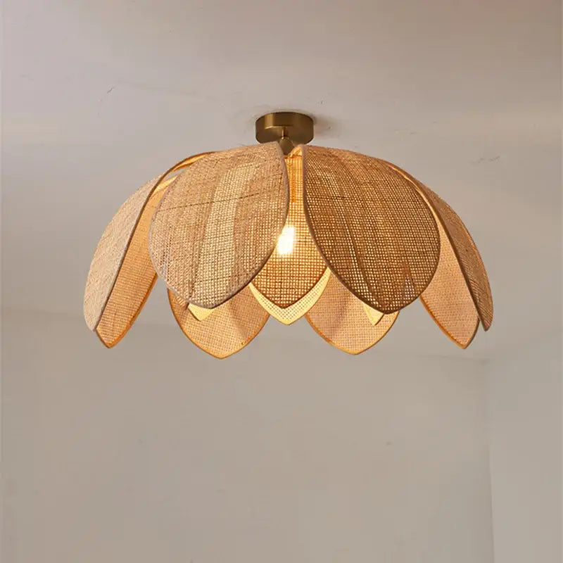 Rattan Petal Pendant Light