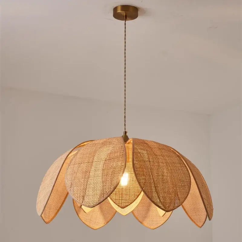Rattan Petal Pendant Light