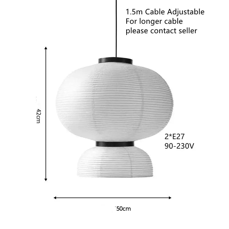 White Paper Rim Chandelier