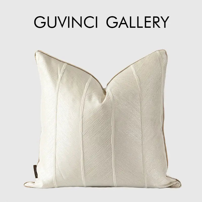 Beige Herringbone Cushion Cover