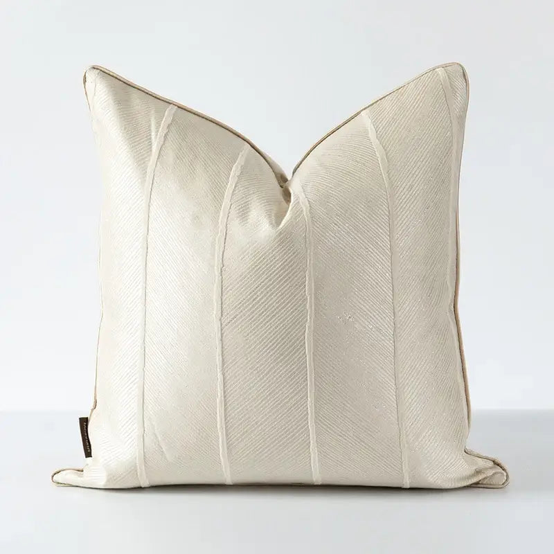 Beige Herringbone Cushion Cover
