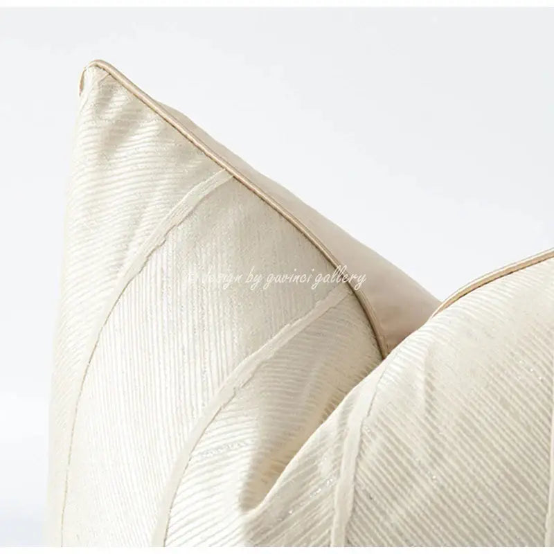 Beige Herringbone Cushion Cover