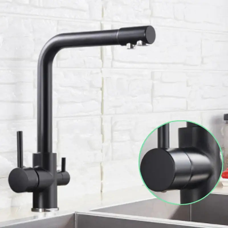 Chrome Dual Spout Pull-Down Kitchen Faucet