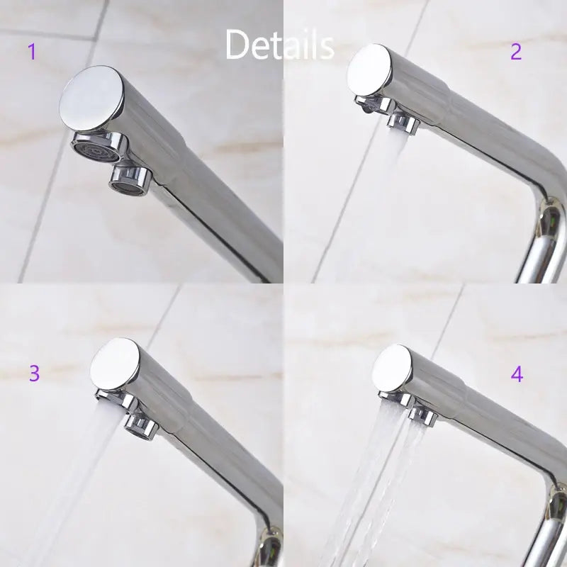 Chrome Dual Spout Pull-Down Kitchen Faucet