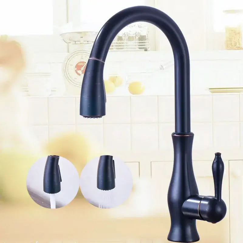 Gold Brass Kitchen Faucet with High Arch Sprayer
