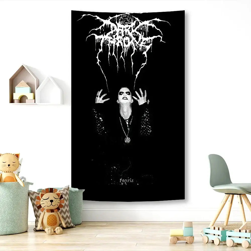 Black Metal Tapestry Flag