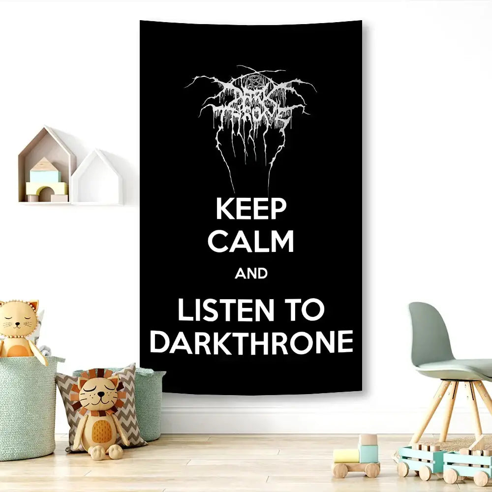 Black Metal Tapestry Flag