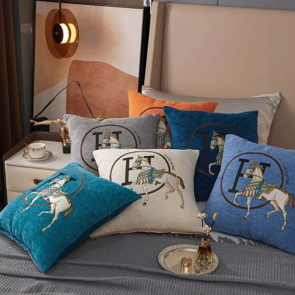 Embroidered Jacquard Pillow Cover
