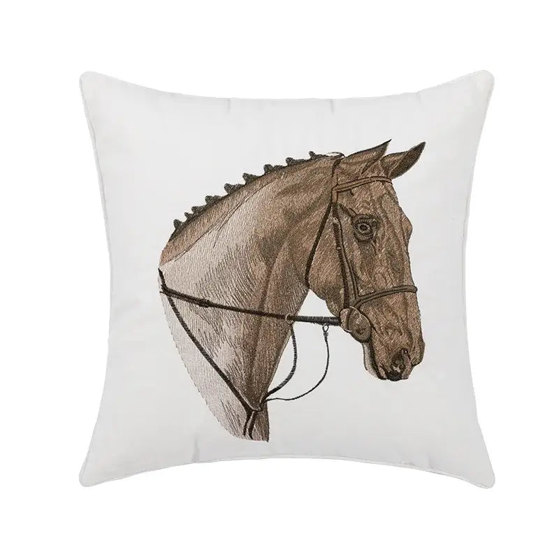 Brown Embroidery Pillowcase