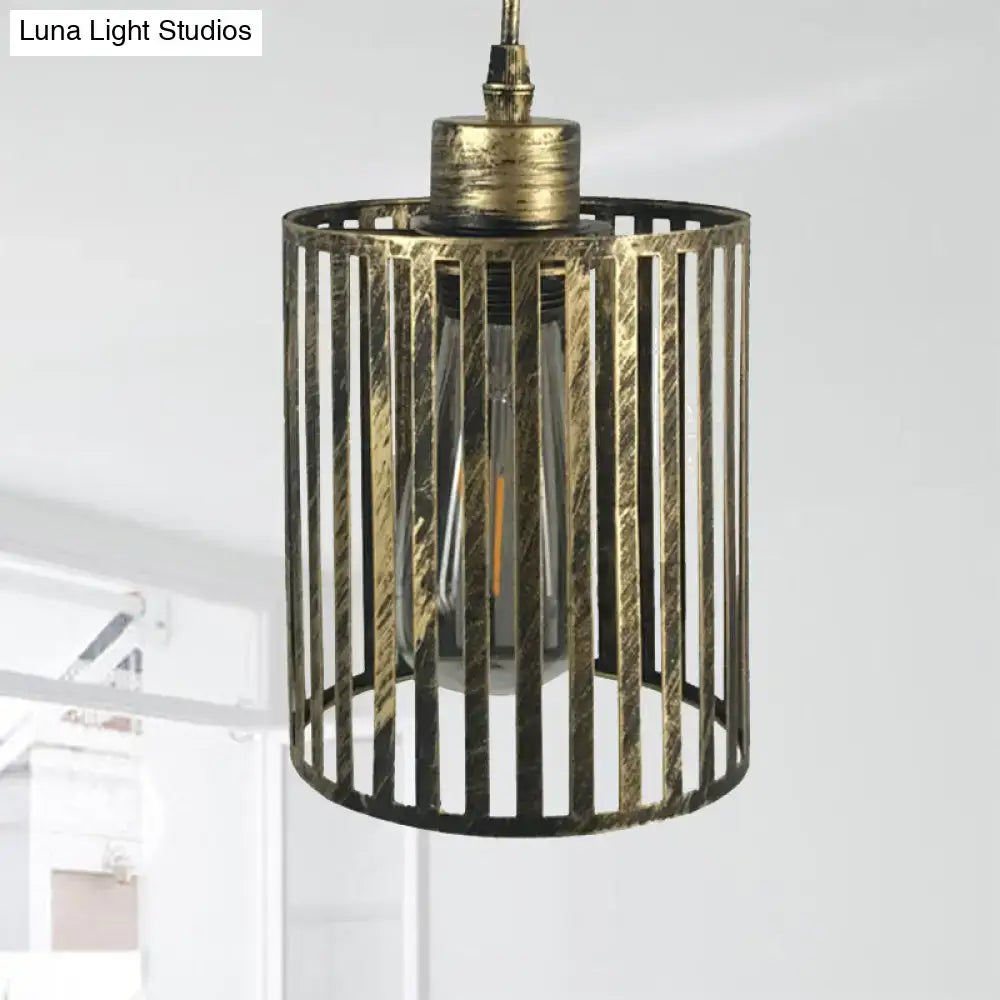 Brass Cylinder Pendant Light