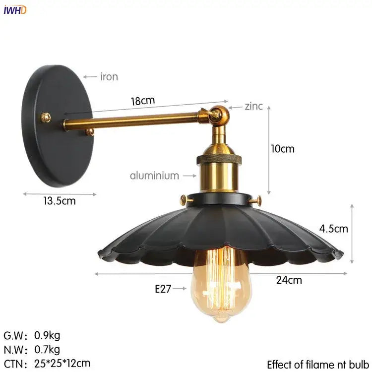 Gold Rustic LED Wall Light