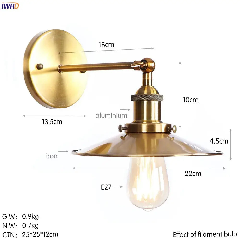 Gold Rustic LED Wall Light