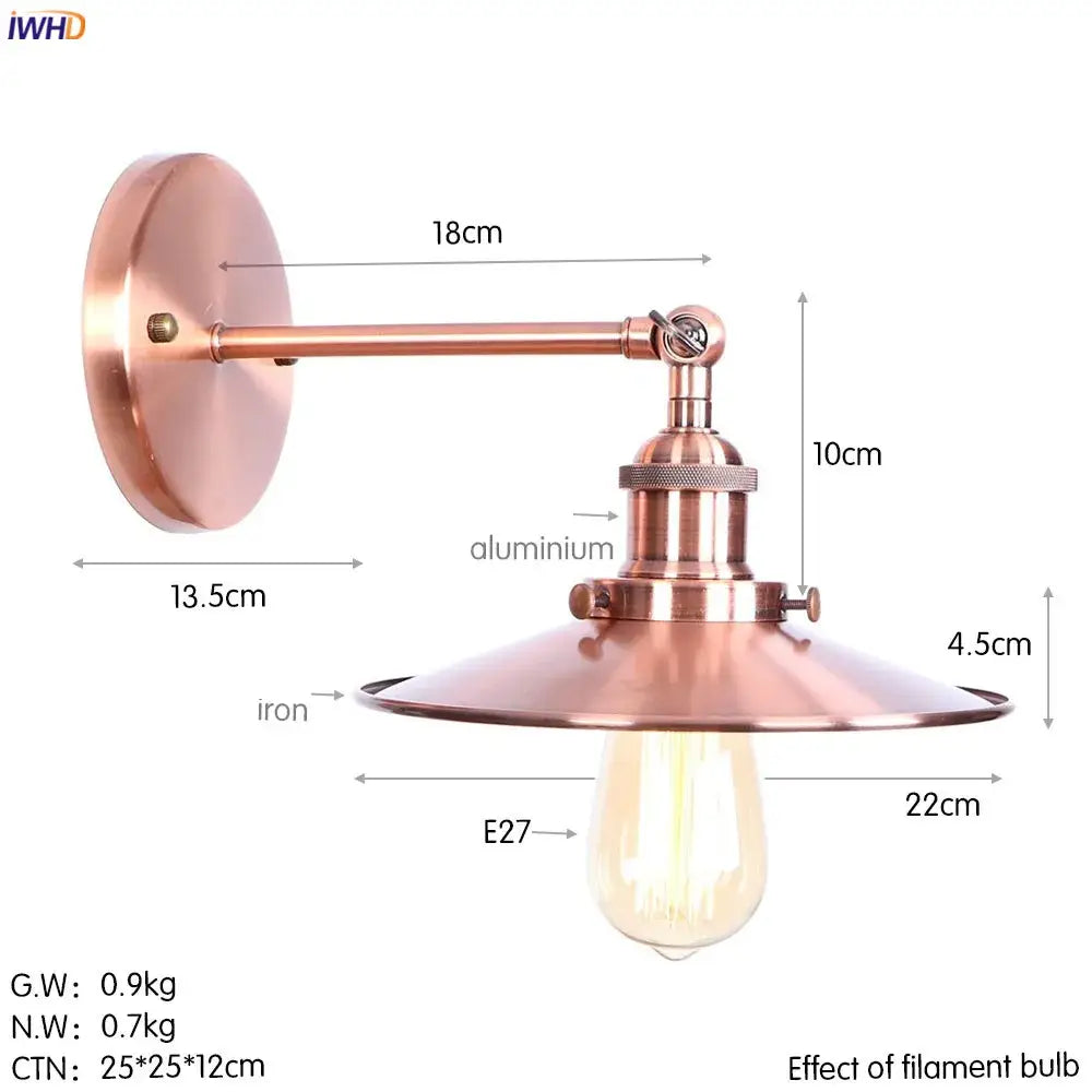 Gold Rustic LED Wall Light