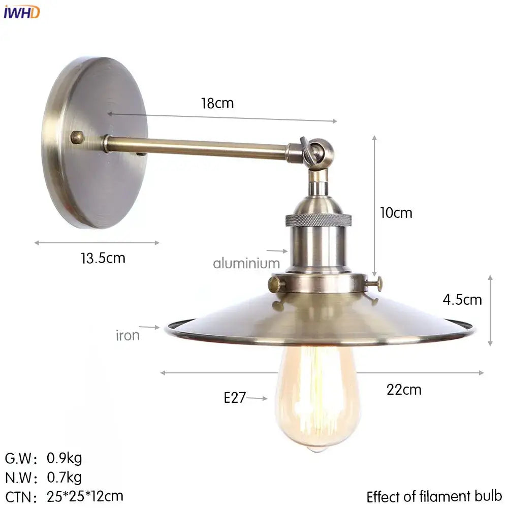 Gold Rustic LED Wall Light