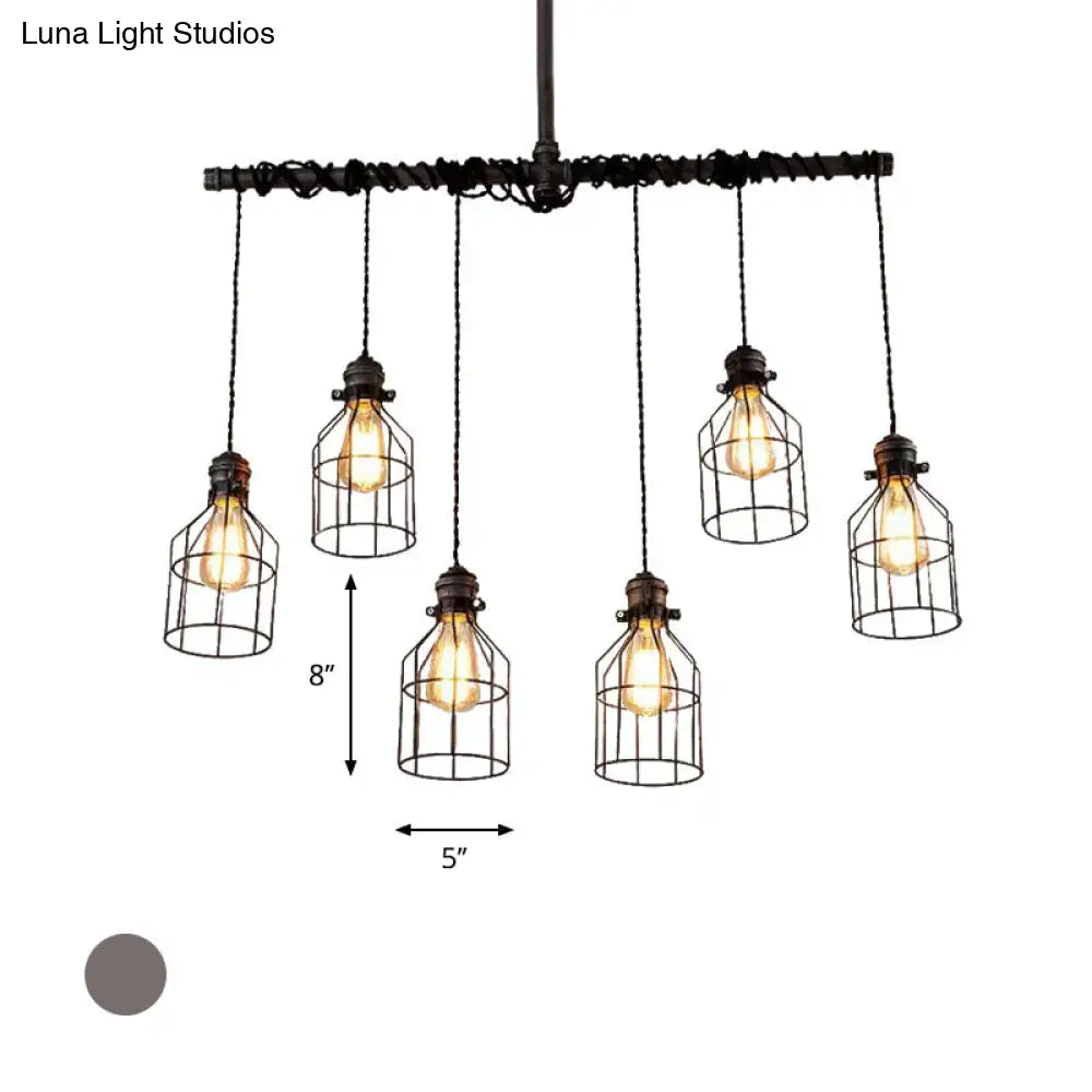 Bronze Water Pipe Ten-Light Pendant