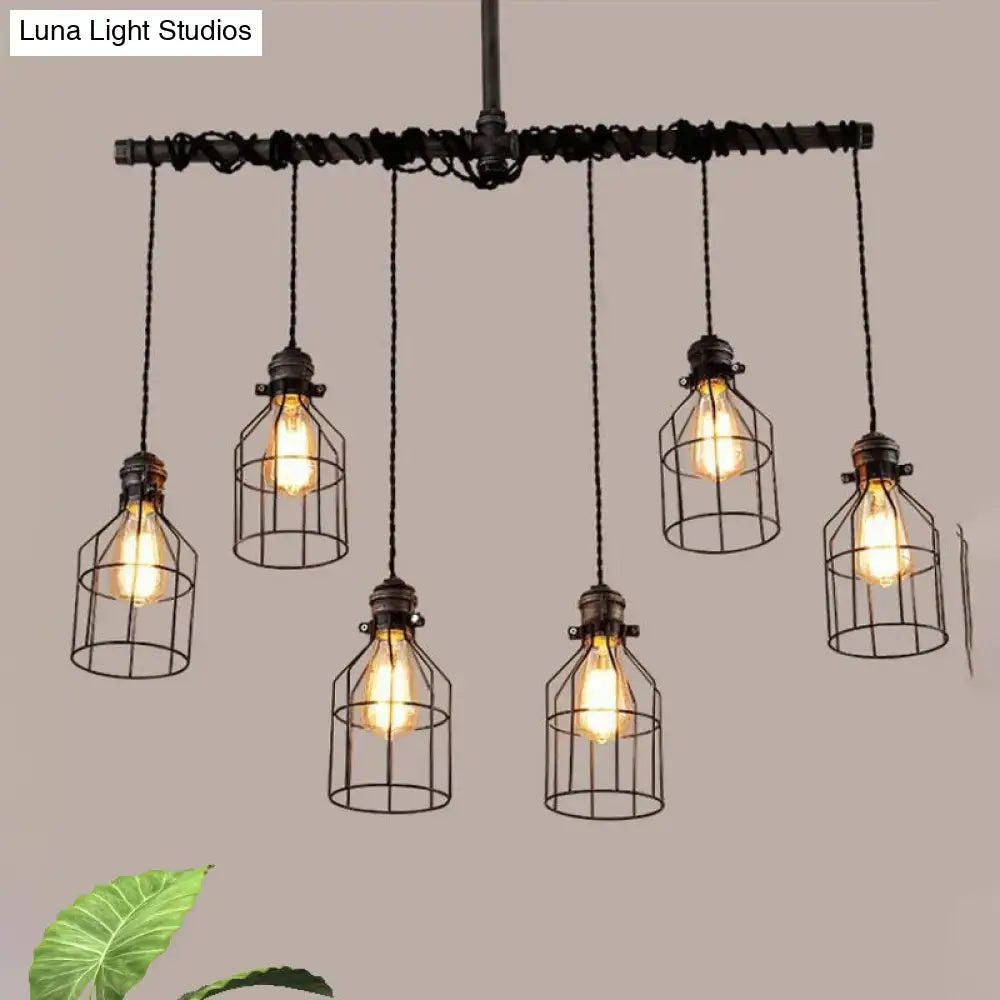 Bronze Water Pipe Ten-Light Pendant