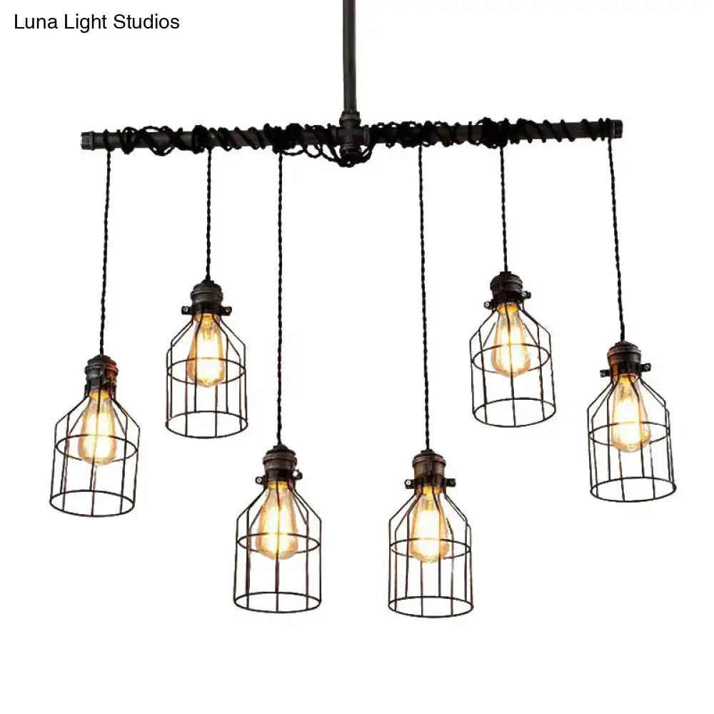 Bronze Water Pipe Ten-Light Pendant