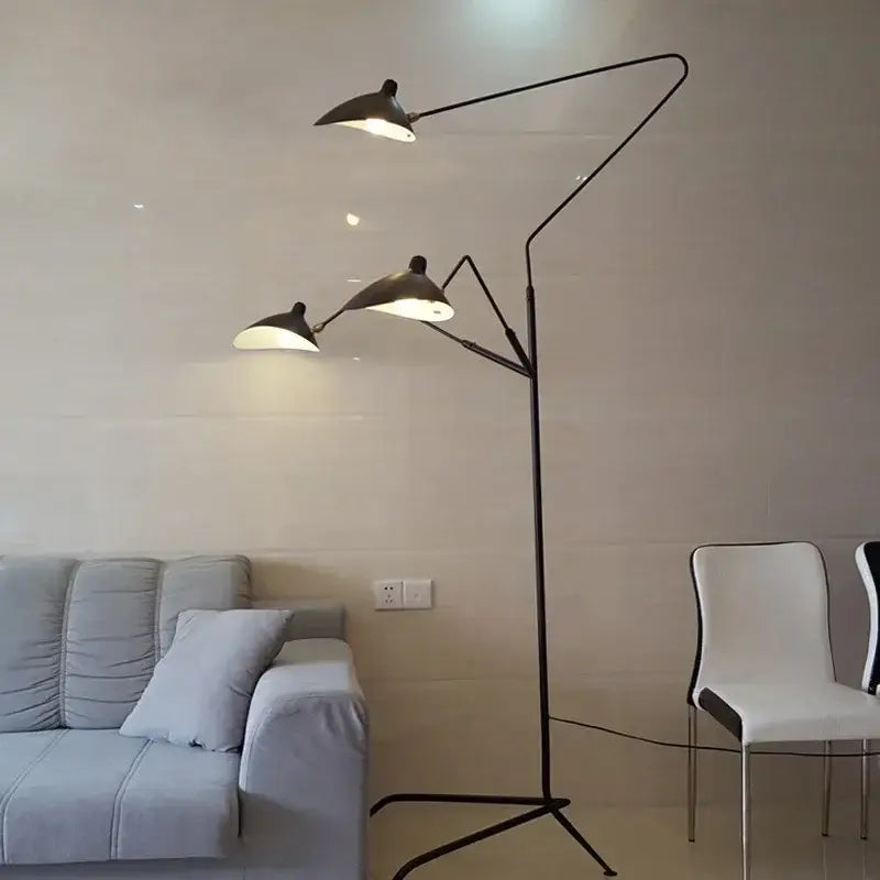 Black Spider Arm Floor Lamp