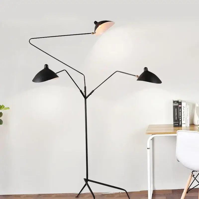 Black Spider Arm Floor Lamp