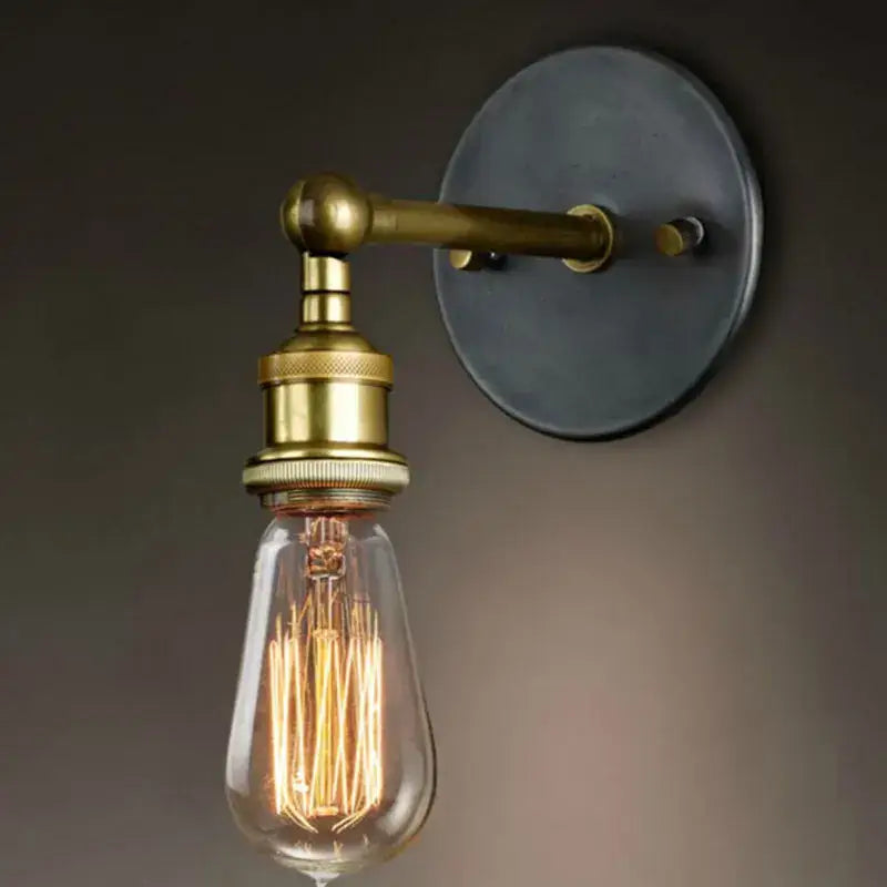 Black Brass LED Sconce with Industrial Finish