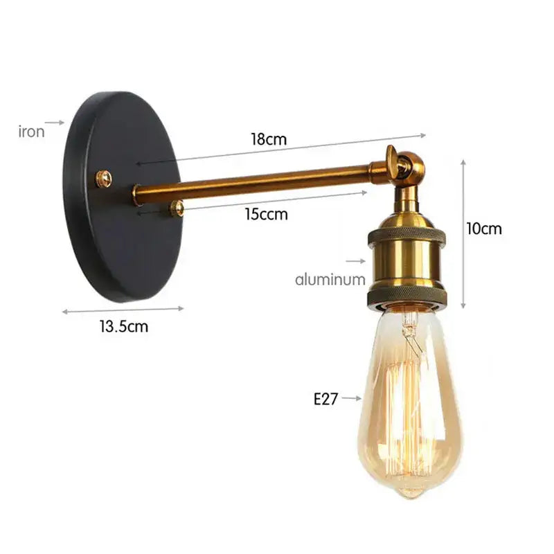 Black Brass LED Sconce with Industrial Finish