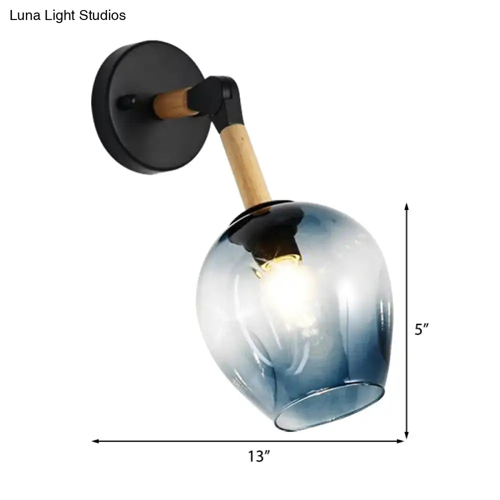 Blue Glass Wall Sconce