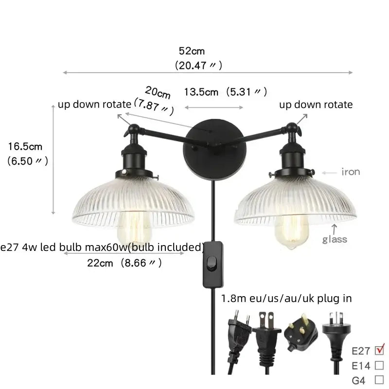 White Metal Wall Sconce with Dual Head Design