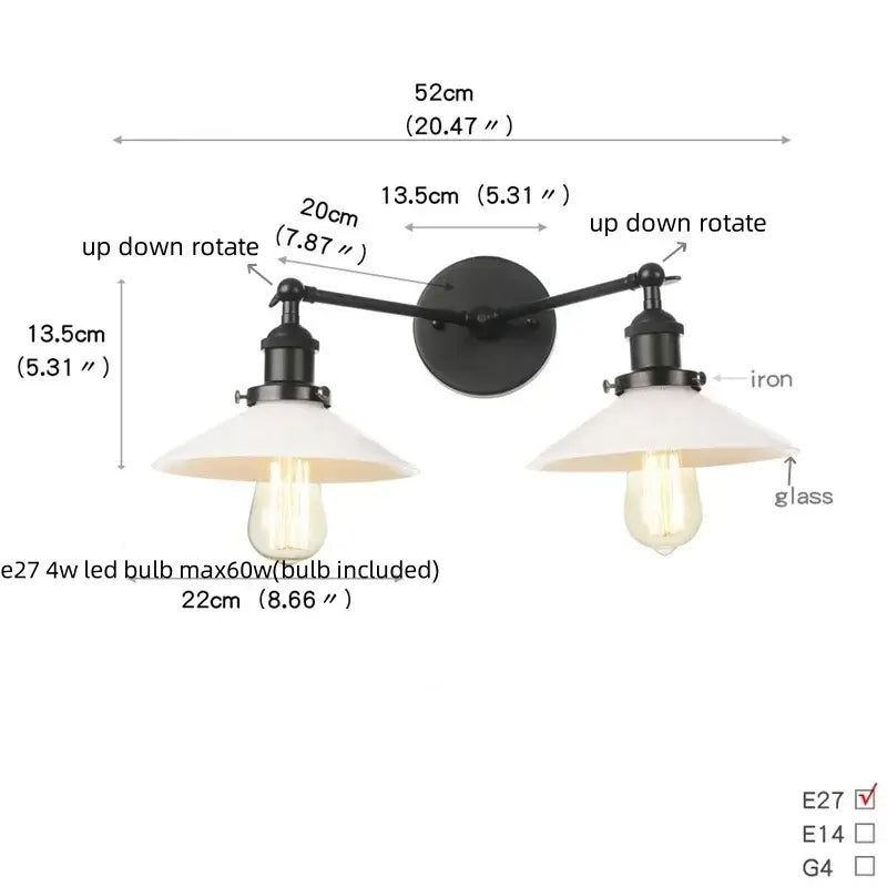 White Metal Wall Sconce with Dual Head Design