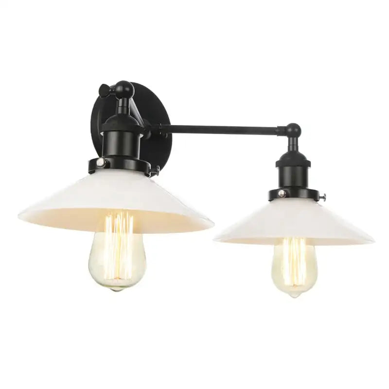 White Metal Wall Sconce with Dual Head Design