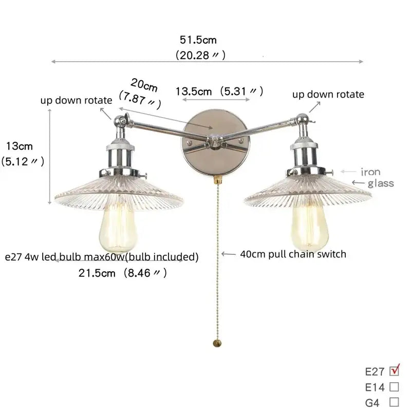 White Metal Wall Sconce with Dual Head Design