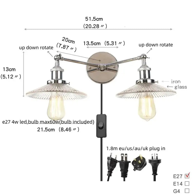 White Metal Wall Sconce with Dual Head Design
